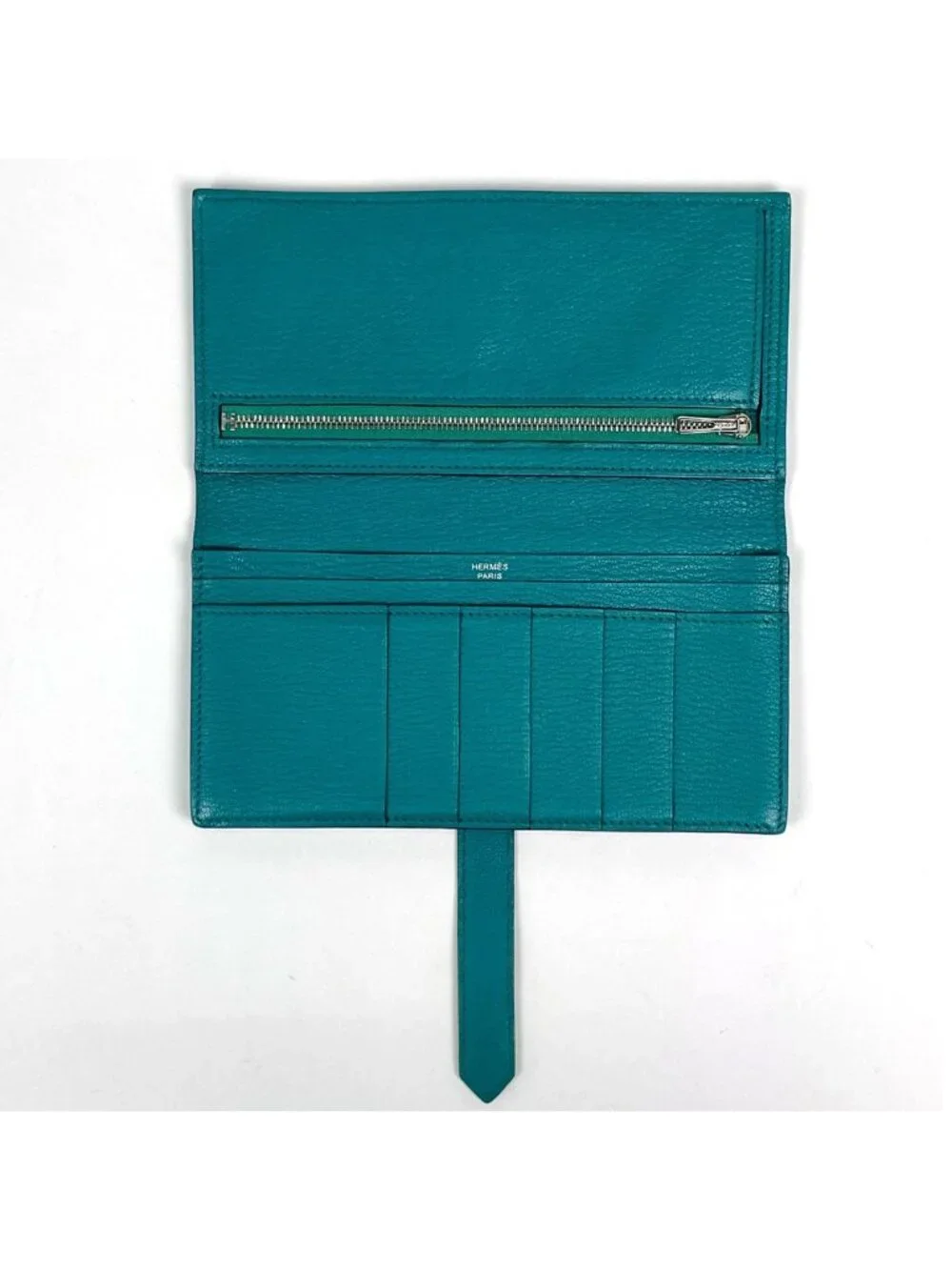 Hermes Bearn Souffle Wallet Chevre Malachite